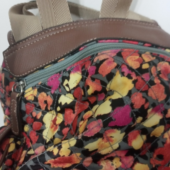 Vince Camuto Floral Cinch Backpack Brown Trim beige Straps main image 10